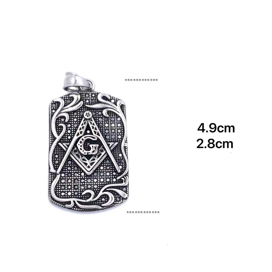 Retro Punk Geometric Masonic Symbol Stainless Steel Men's Pendant Necklace