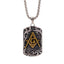 Retro Punk Geometric Masonic Symbol Stainless Steel Men's Pendant Necklace