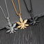 Retro Punk Maple Leaf Stainless Steel Men's Pendant Necklace