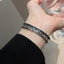 Retro Punk Geometric Letter Alloy Open Cuff Bracelet