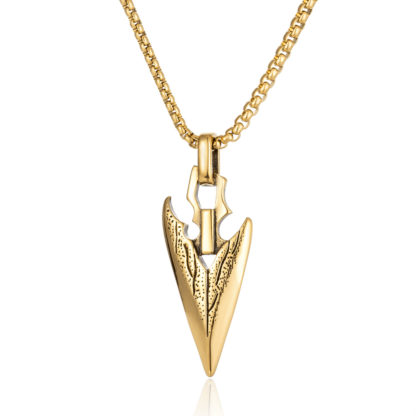 Retro Punk Arrowhead Triangle Stainless Steel Men's Pendant Necklace