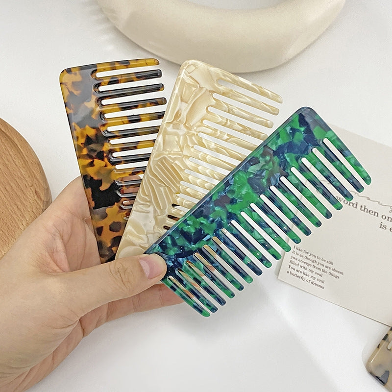 Retro Floral Acetate Hair Comb - Ins Style Rectangle Pattern