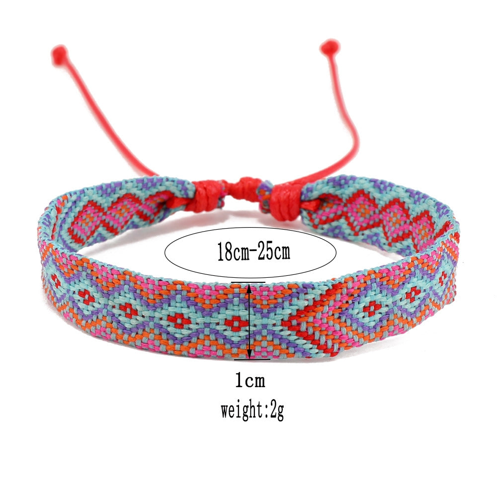 Retro Bohemian Rhombus Nylon Friendship Bracelet