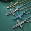 Retro Roman Cross Titanium Steel Carbon Inlay Men's Pendant Necklace