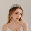 Retro Romantic Oval Alloy Rhinestone Bridal Crown - Elegant Crystal Headdress for Weddings