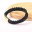 Retro Round Alloy Beaded Leather Bracelet with Natural Stone Tiger Eye and Agate