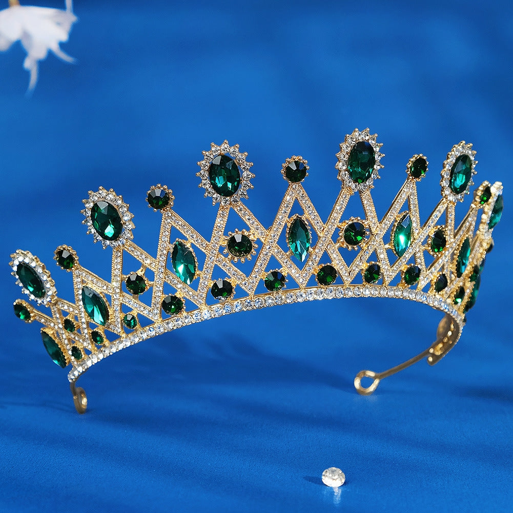 Retro European Bridal Zircon Crystal Crown Hair Accessory