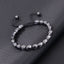 Retro Black Magnet Beaded Men's Bracelet with Heart Charm, Adjustable Braided Design