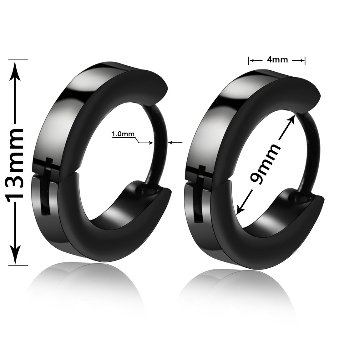 Retro Round Stainless Steel Hoop Earrings - Trendy Fashion Jewelry