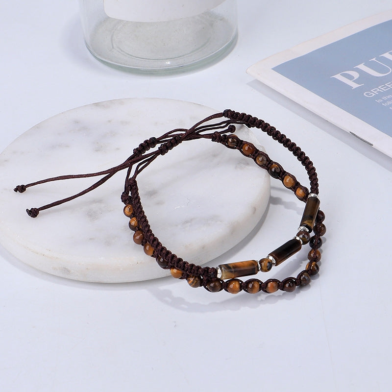 Vintage Natural Stone Beaded Rope Bracelet