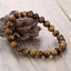 Retro Round Tiger Eye Beaded Unisex Bracelet