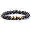 Retro Volcanic Rock Agate & Lava Stone Aromatherapy Unisex Bracelet