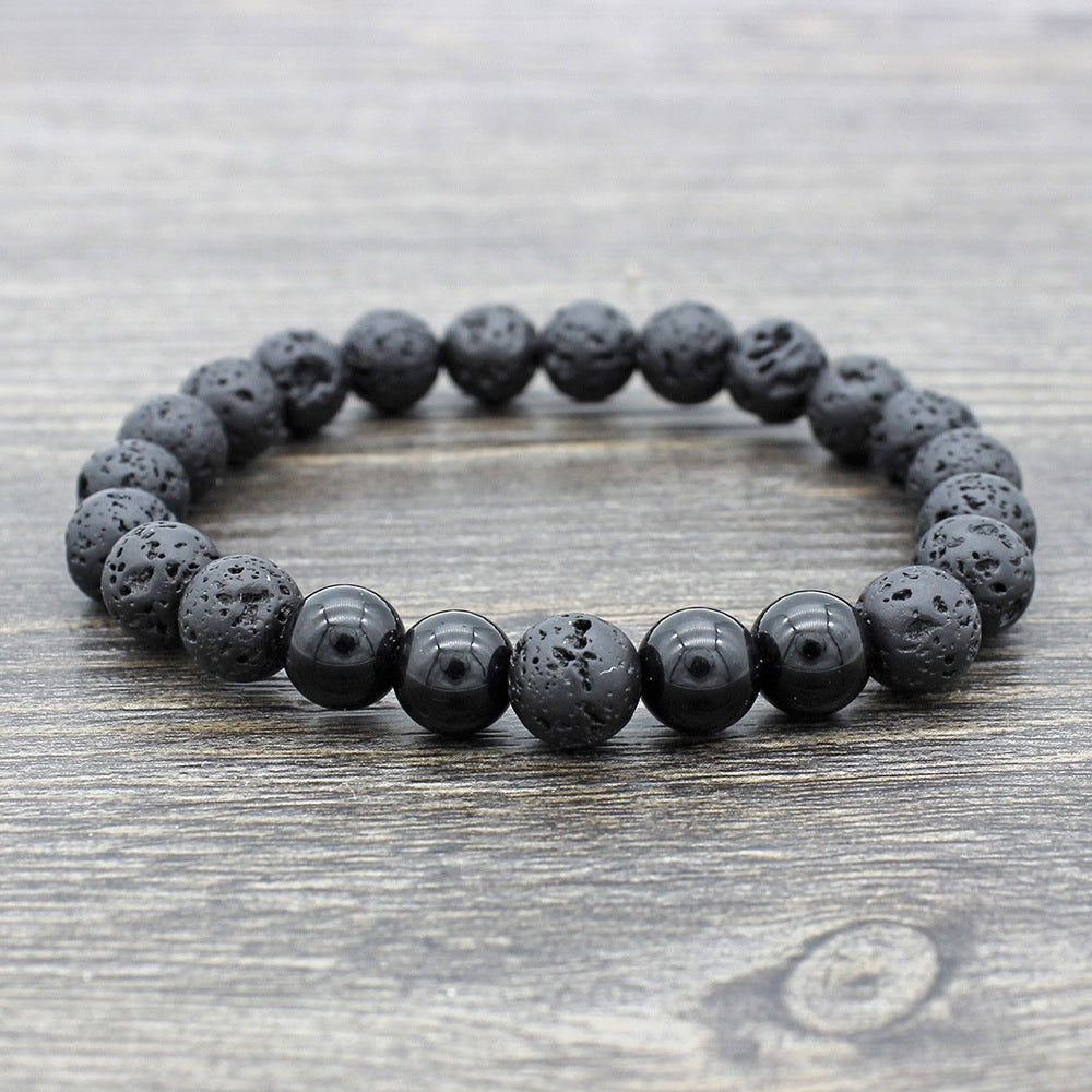 Retro Volcanic Lava Stone Beaded Unisex Yoga Bracelet