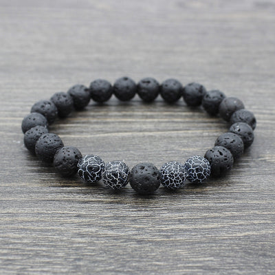 Retro Volcanic Lava Stone Beaded Unisex Yoga Bracelet