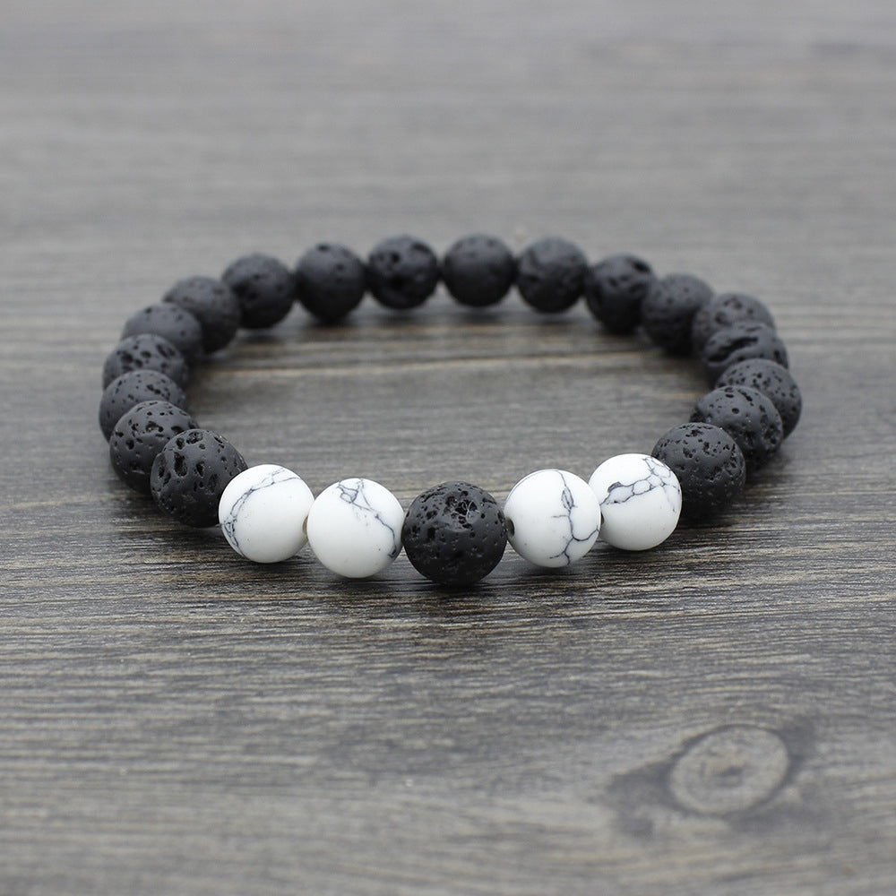 Retro Volcanic Lava Stone Beaded Unisex Yoga Bracelet