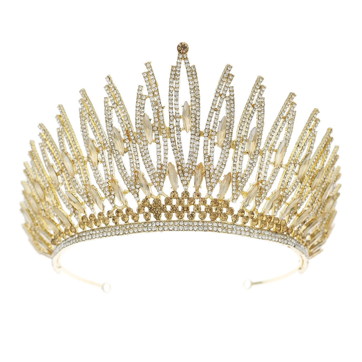 Retro Rhinestone Alloy Crown for Bridal and Wedding Tiaras