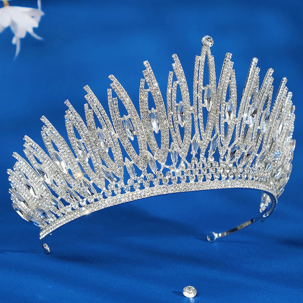 Retro Rhinestone Alloy Crown for Bridal and Wedding Tiaras