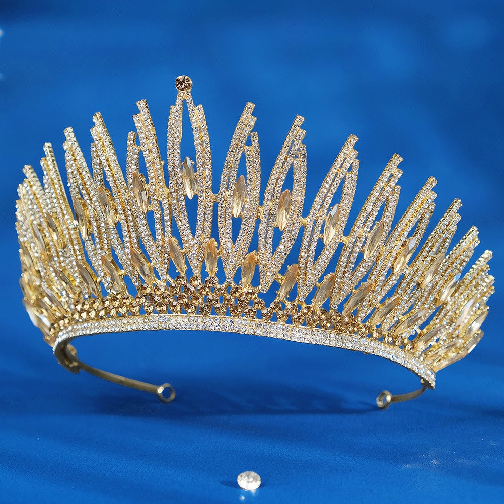 Retro Rhinestone Alloy Crown for Bridal and Wedding Tiaras