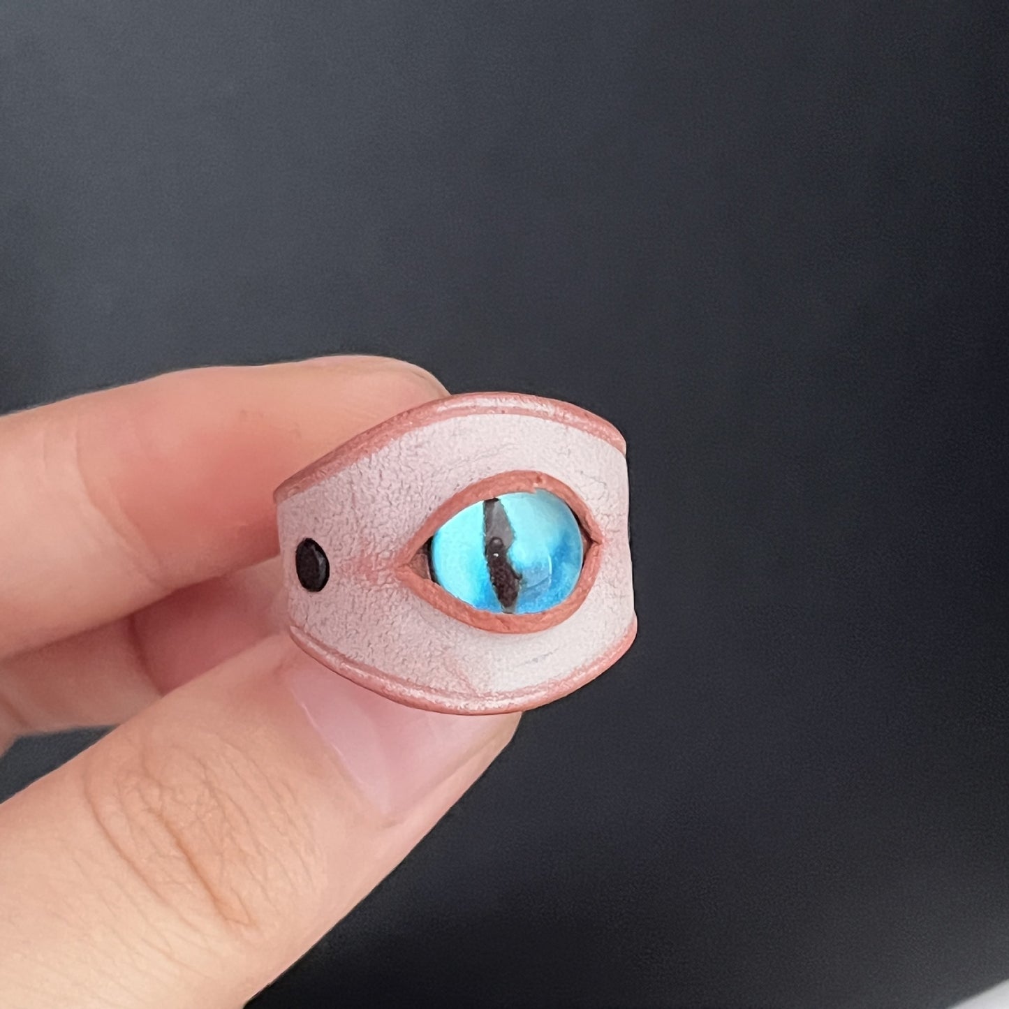 Retro Blue Evil Eye PU Leather Ring