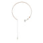 Retro Geometric Alloy Choker with Pearl Tassel Design