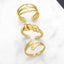 Retro Geometric 18k Gold Plated Open Ring for Women