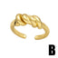 Retro Geometric 18k Gold Plated Open Ring for Women