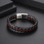 Retro Stainless Steel Magnetic Buckle Men's Leather Bracelet