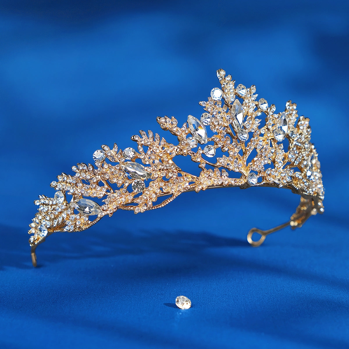 Retro Gold Alloy Crystal Bridal Tiara and Wedding Hair Accessories