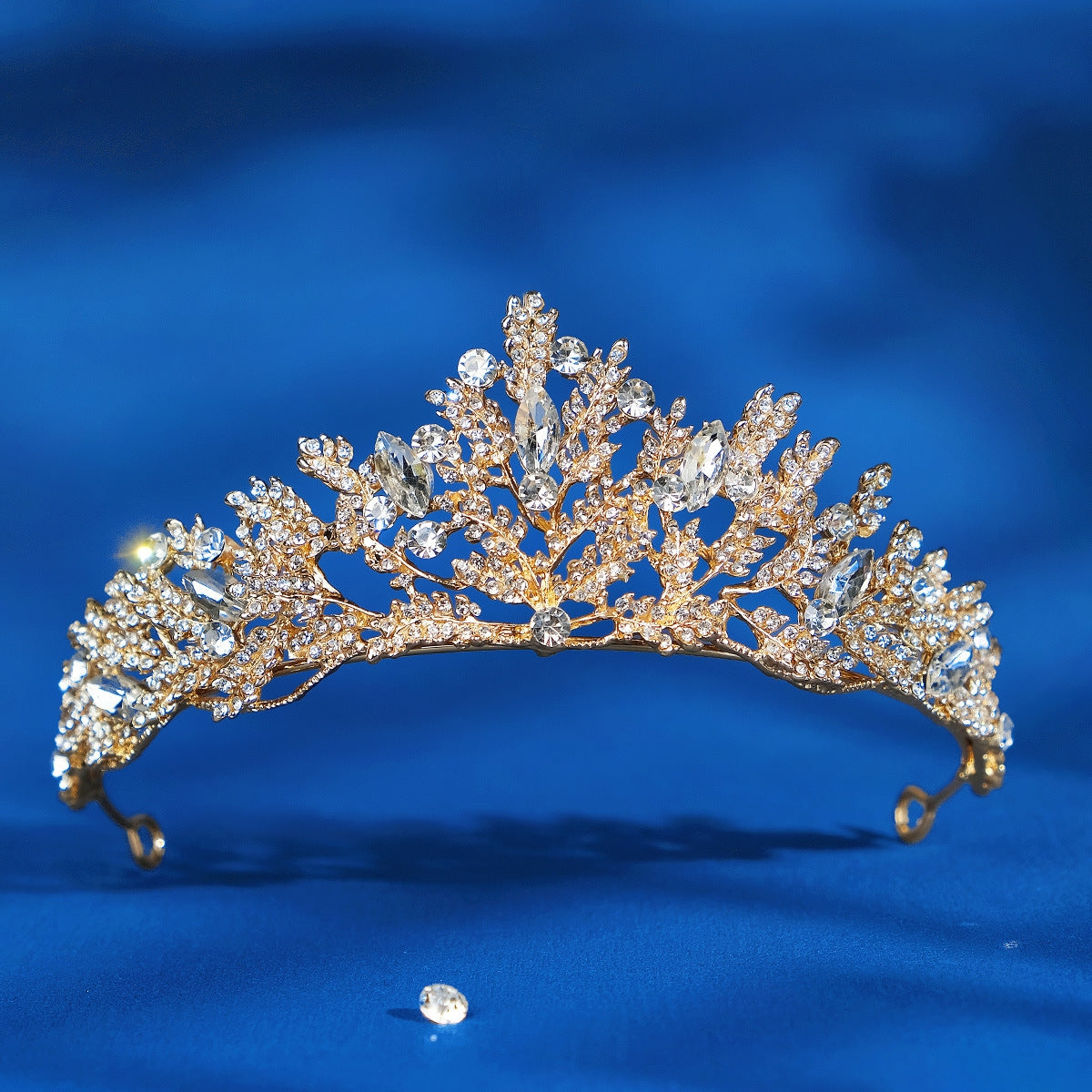 Retro Gold Alloy Crystal Bridal Tiara and Wedding Hair Accessories