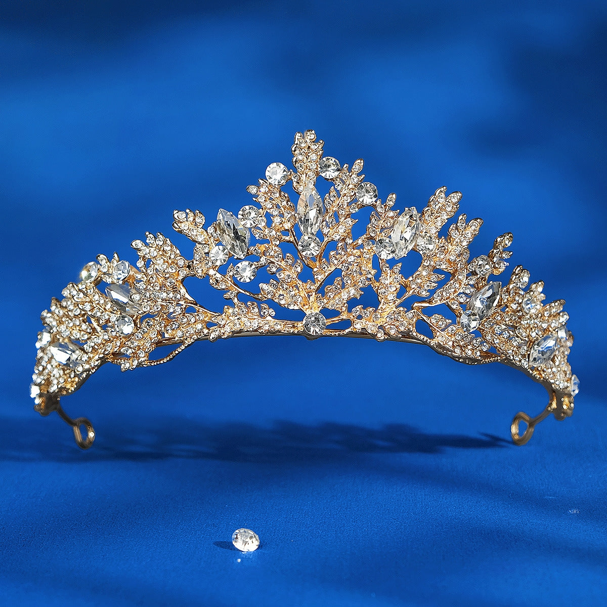 Retro Gold Alloy Crystal Bridal Tiara and Wedding Hair Accessories