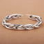 Retro 925 Sterling Silver Braided Open Cuff Bangle for Men and Women