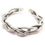 Retro 925 Sterling Silver Braided Open Cuff Bangle for Men and Women