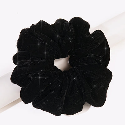 Retro Velvet Hair Tie Set - Vintage Solid Color Hair Accessories for Women