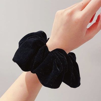 Retro Velvet Hair Tie Set - Vintage Solid Color Hair Accessories for Women