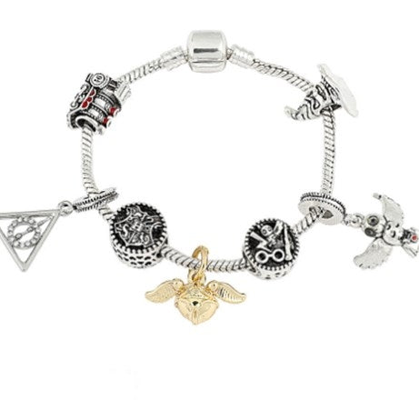 Retro Sterling Silver Cartoon Charm Bracelets for Women and Kids