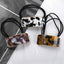 Retro Square Acetate Buckle Hair Tie with Leather Band