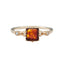 Retro Square 925 Sterling Silver Amber Ring with Gold Plating