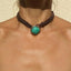 Retro Bohemian Turquoise Alloy Leather Layered Choker Necklace