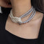 Retro Multi-Layered Pearl Necklace for Women - Vintage Statement Choker