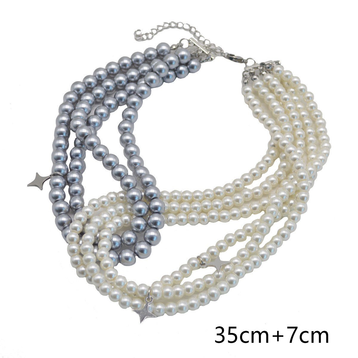 Retro Multi-Layered Pearl Necklace for Women - Vintage Statement Choker