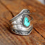 Retro Bohemian Geometric Turquoise Alloy Statement Ring