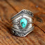 Retro Bohemian Geometric Turquoise Alloy Statement Ring