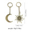 Retro Sun Moon Gold Plated Alloy Keychain Pendant