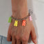 Retro Candy Color Resin Bear Pendant Bracelet