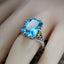 Retro Two-tone Floral Sapphire and Blue Topaz 925 Sterling Silver Ring