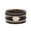 Retro Geometric Leather Bracelet with Freshwater Pearl and Diamond-Encrusted Alloy Magnet Clasp