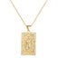 Retro Virgin Mary Square Copper Zircon Pendant Necklace