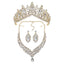 Retro Zircon Inlay Crown Set for Brides and Special Occasions