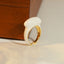 Retro Geometric Water Droplet Enamel 18k Gold Plated Copper Ring