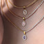 Retro Oval Water Drop Zircon 18k Gold Plated Pendant Necklace